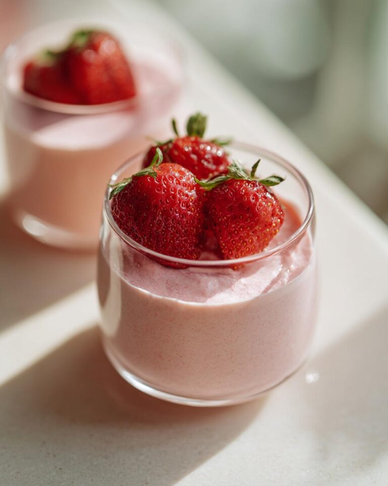 3 ingredient light strawberry mousse