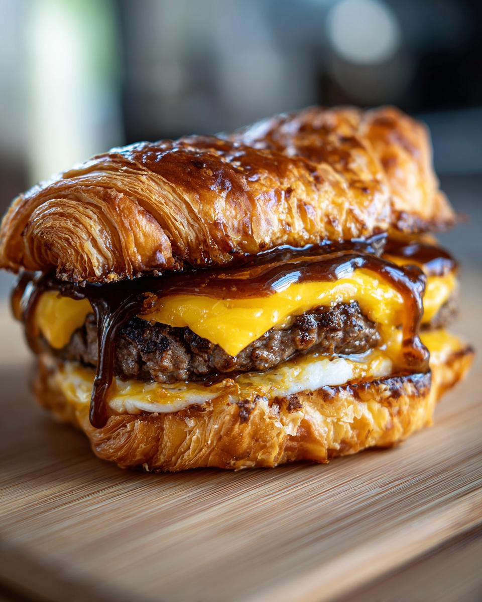BBQ smash burger croissant sweet smoky easy recipe - detail 1