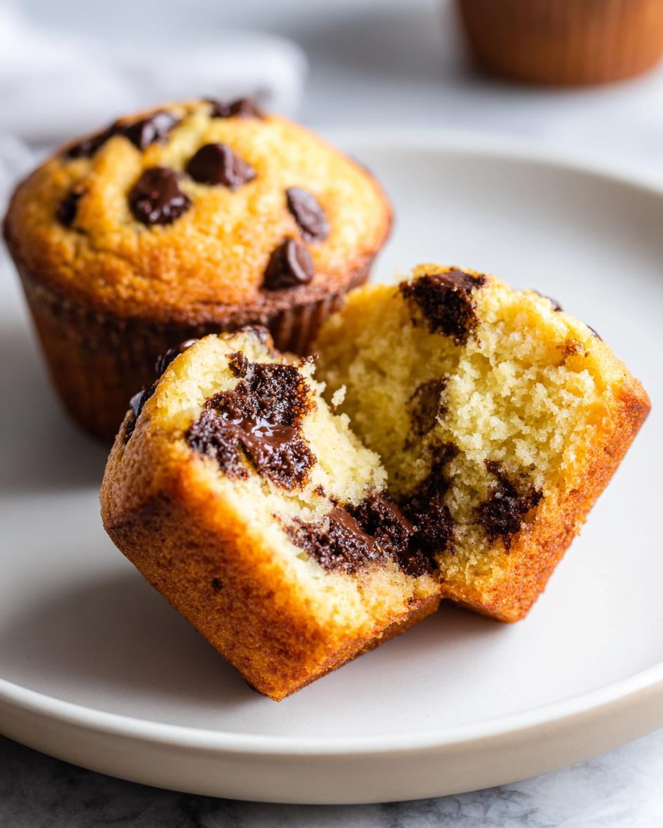 Greek yogurt chocolate chip muffins healthy easy recipe - detail 1