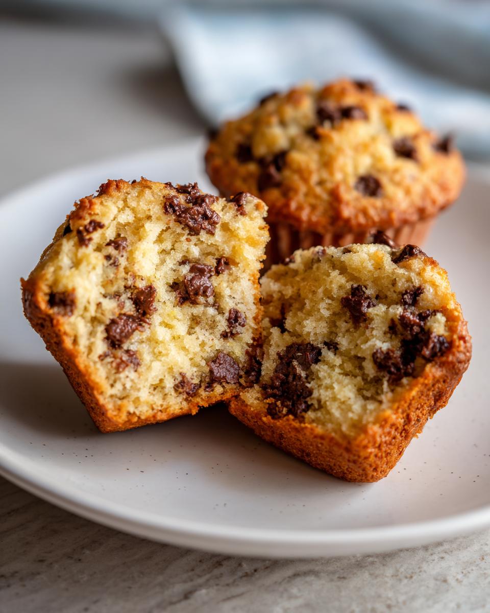 Greek yogurt chocolate chip muffins healthy easy recipe - detail 2