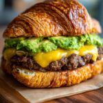avocado smash burger croissant fresh California style