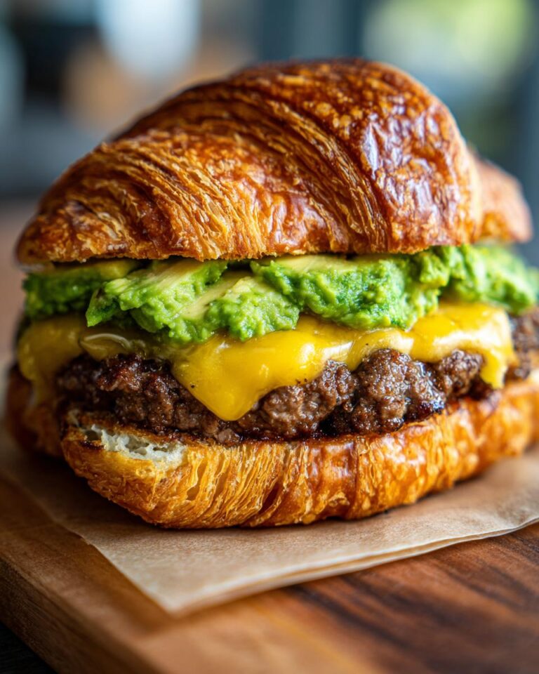 avocado smash burger croissant fresh California style