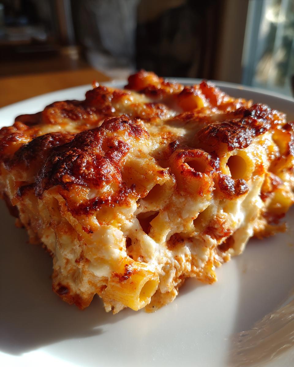baked rigatoni with ricotta and mozzarella - detail 1