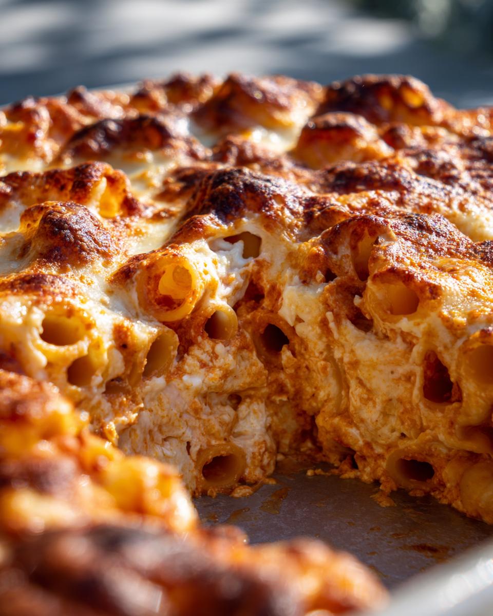 baked rigatoni with ricotta and mozzarella - detail 2