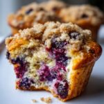 bakery style blueberry muffins streusel topping