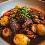 classic slow cooked beef bourguignon