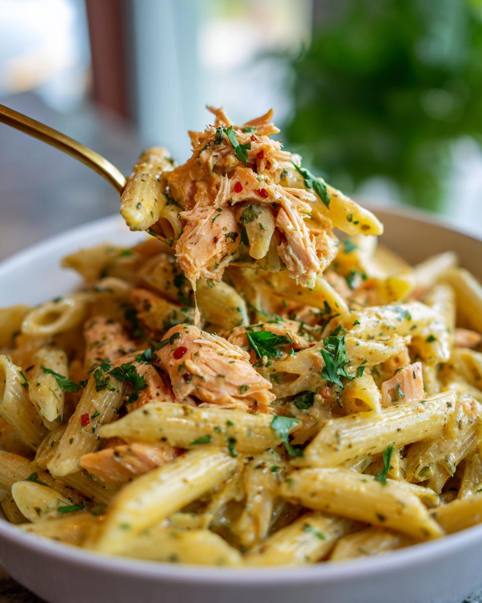 creamy lemon salmon pasta express - detail 1