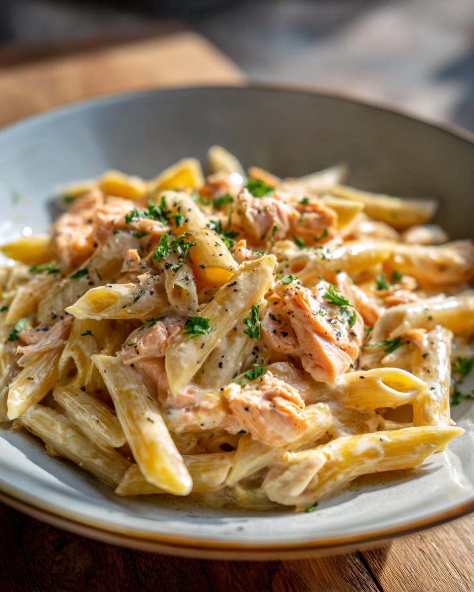 creamy lemon salmon pasta express - detail 2
