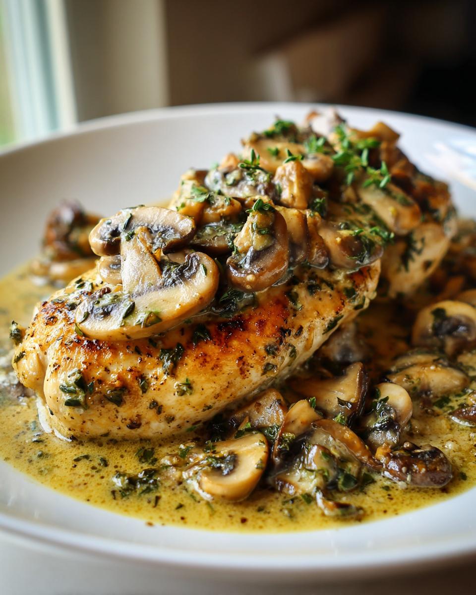 creamy mushroom tarragon chicken breasts - detail 1