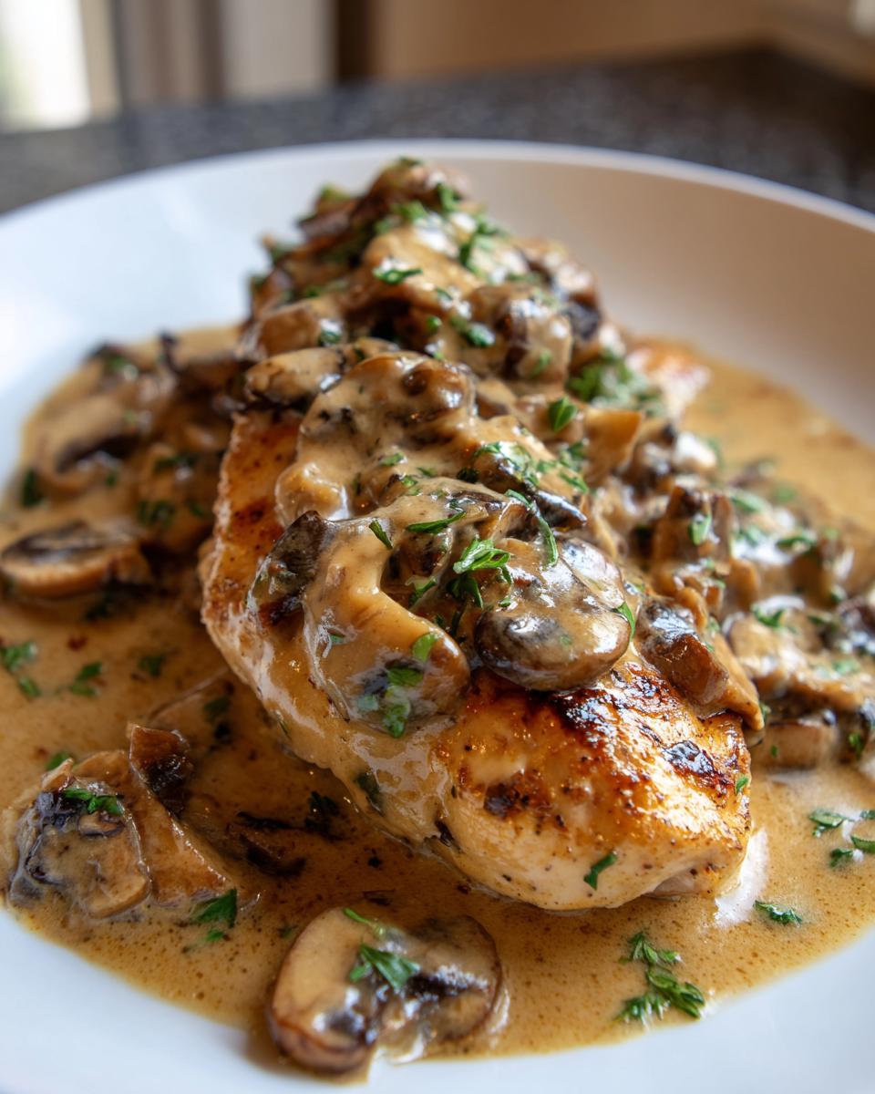 creamy mushroom tarragon chicken breasts - detail 2