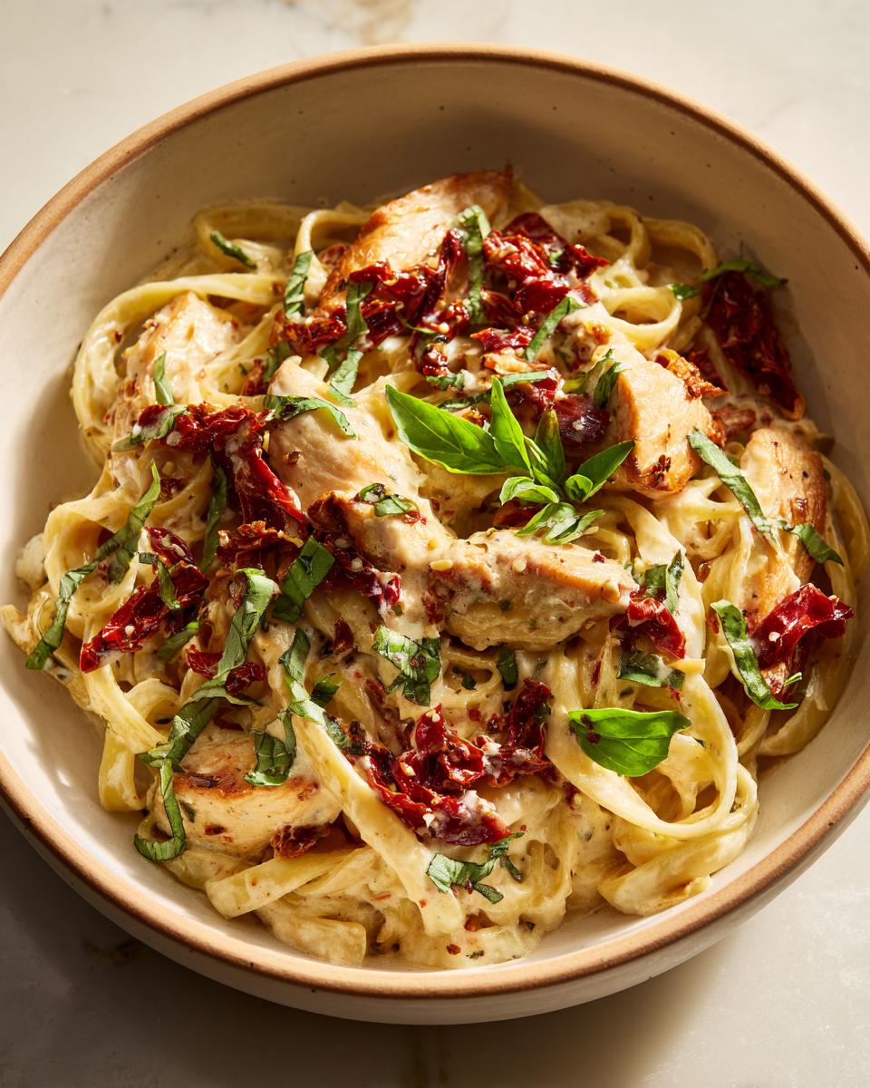 Delicious Creamy Sun Dried Tomato Chicken Pasta: 1 Recipe 4 creamy sun dried tomato chicken pasta - detail 1