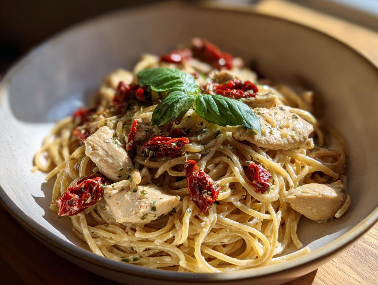 Delicious Creamy Sun Dried Tomato Chicken Pasta: 1 Recipe 5 creamy sun dried tomato chicken pasta - detail 2