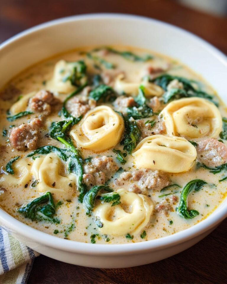 creamy tuscan tortellini soup sausage spinach