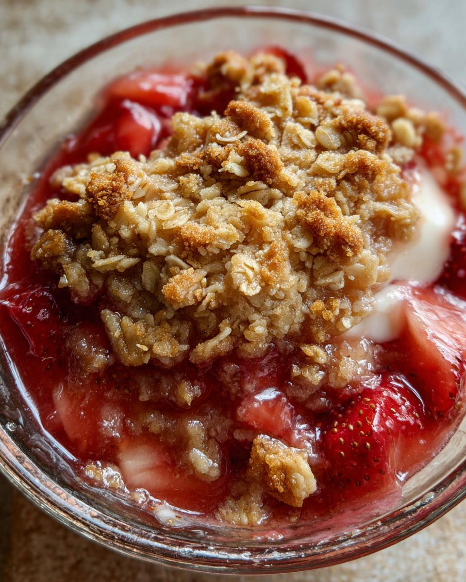 Crispy Strawberry Rhubarb Crumble: 1 Recipe for Joy 4 crispy strawberry rhubarb crumble - detail 1