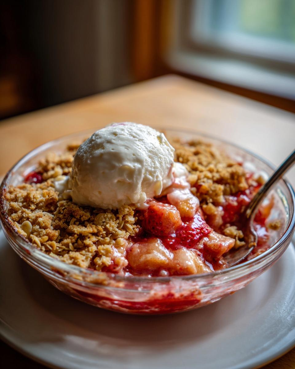 Crispy Strawberry Rhubarb Crumble: 1 Recipe for Joy 5 crispy strawberry rhubarb crumble - detail 2