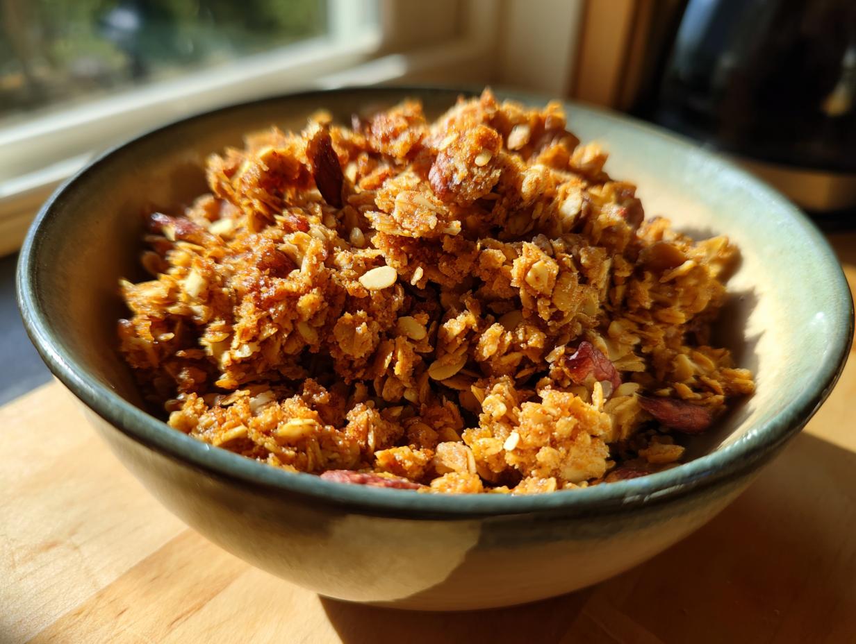 crunchy honey nut homemade granola - detail 1
