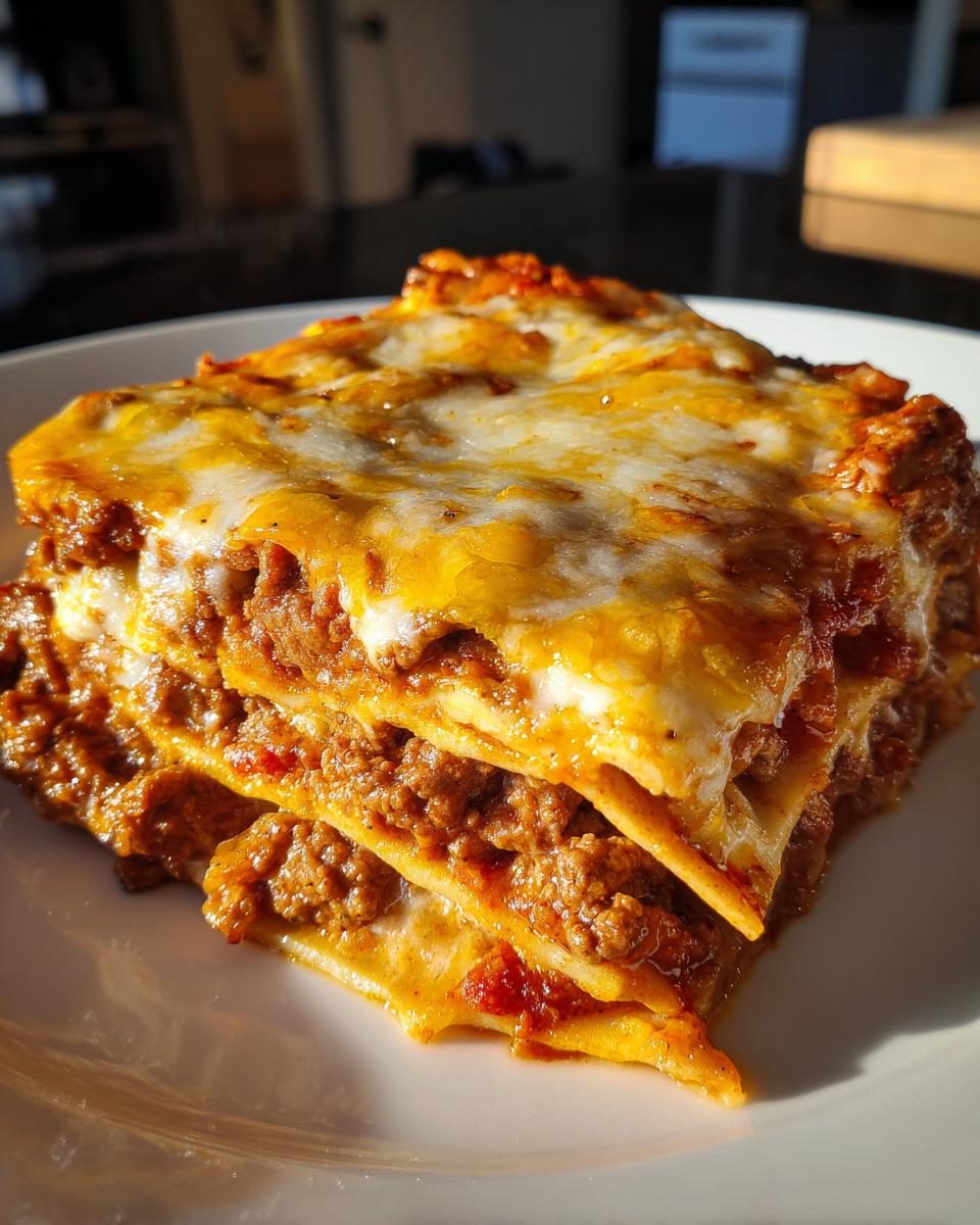 easy beef taco lasagna - detail 1