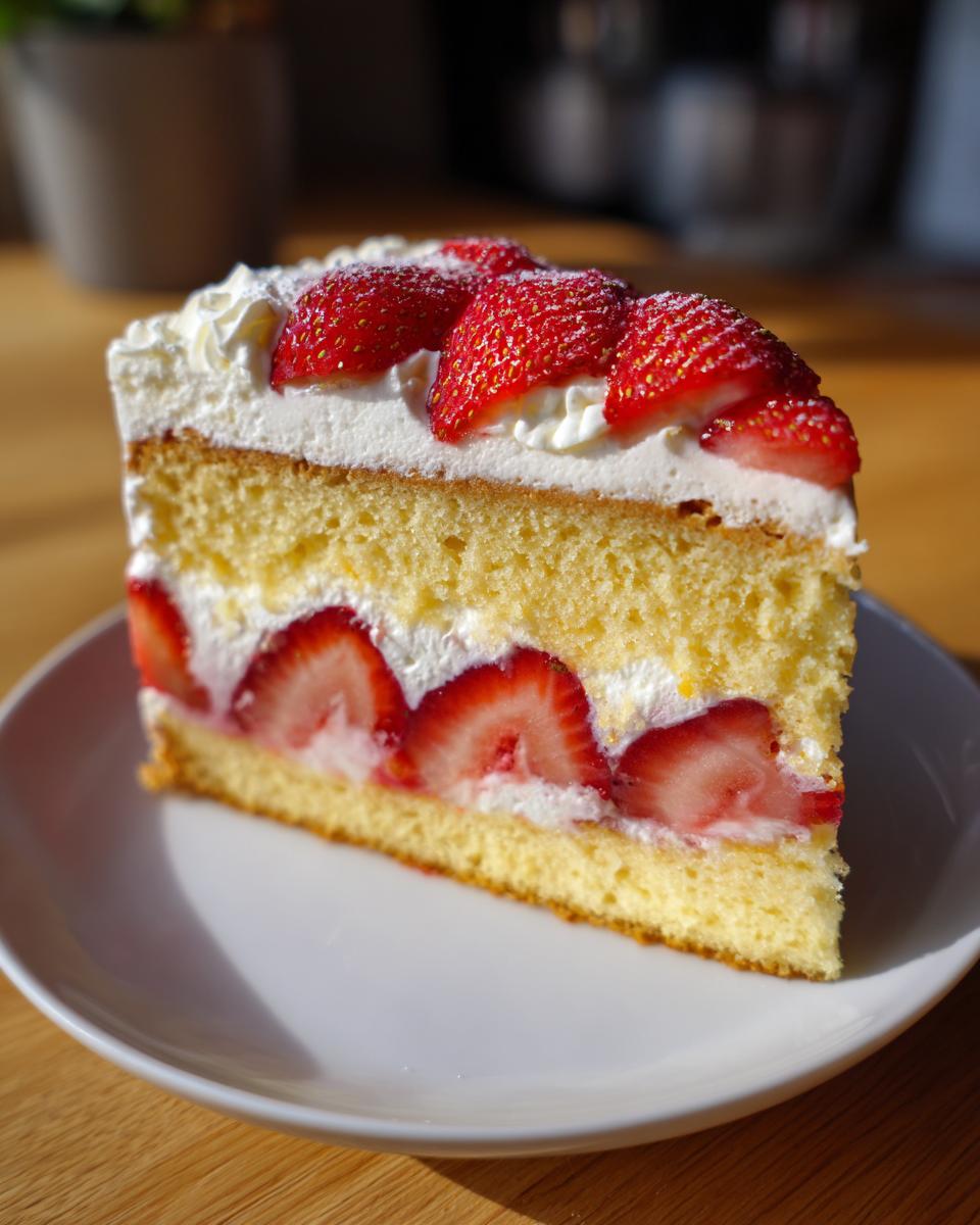easy strawberry fraisier cake - detail 1