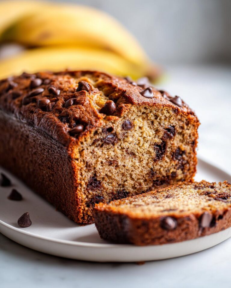 healthy chocolate chip banana bread