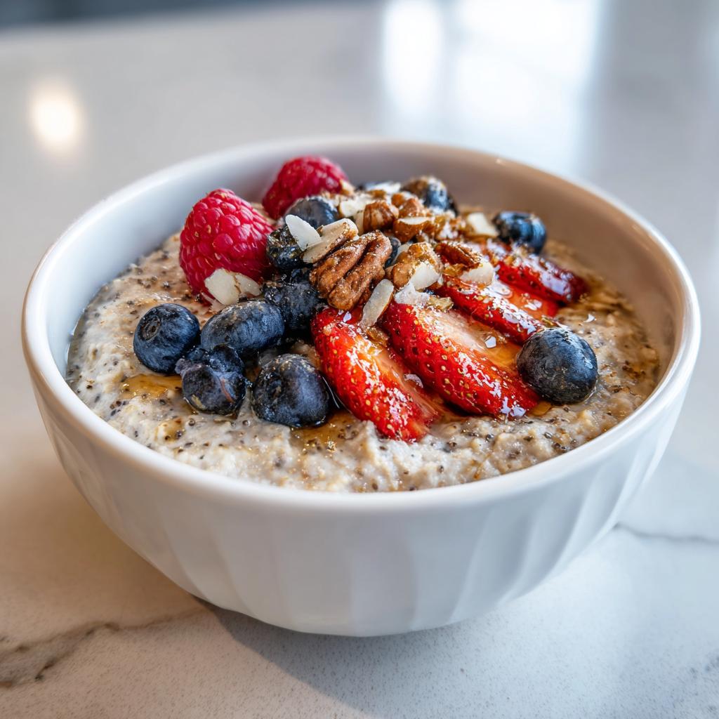 high protein oatmeal breakfast bowl nutritious easy - detail 1