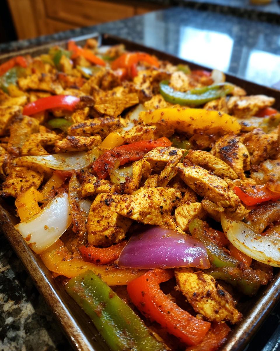 homemade chicken fajitas sheet pan - detail 1