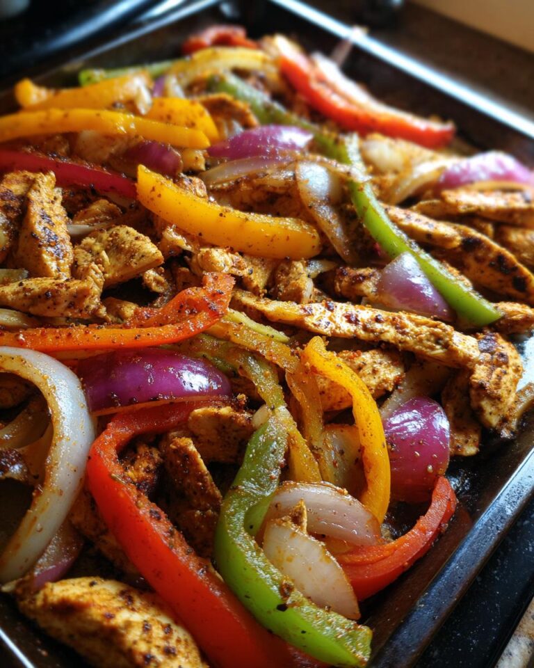 homemade chicken fajitas sheet pan