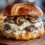 mushroom swiss smash burger croissant easy earthy