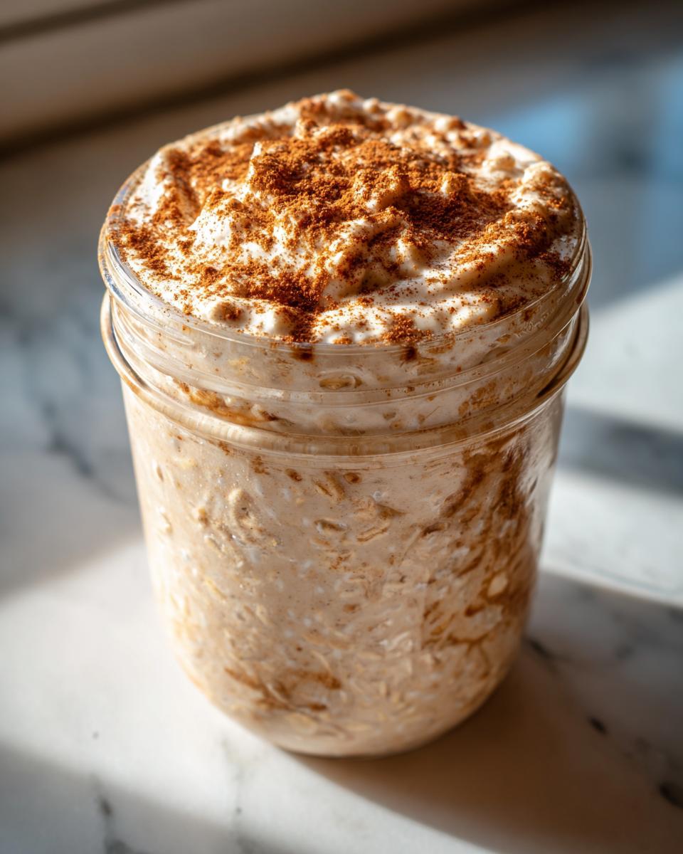 Overnight Cinnamon Protein Oats: 1 Recipe to LOVE! 4 overnight cinnamon protein oats no cook easy prep - detail 1