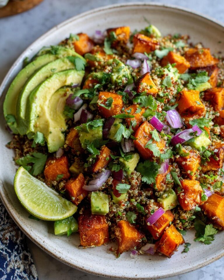 roasted sweet potato avocado quinoa bowl