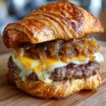 smash burger croissant caramelized onions French onion easy