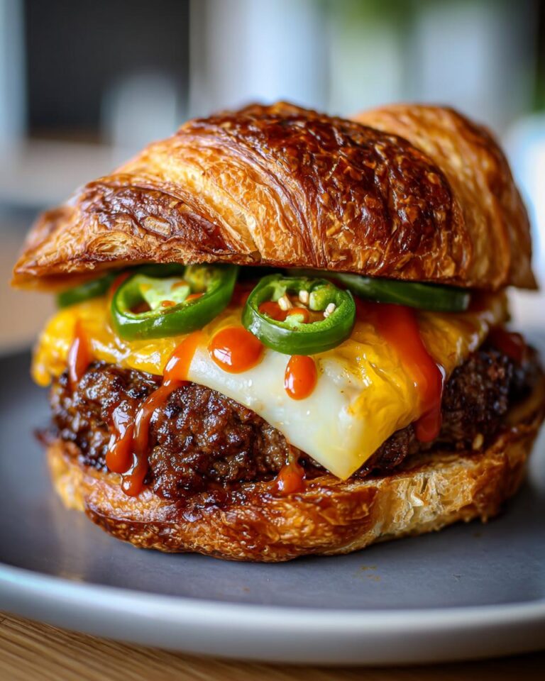 spicy smash burger croissant jalapeño hot sauce easy