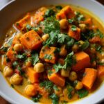 sweet potato chickpea coconut curry