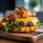 truffle smash burger croissant gourmet easy recipe