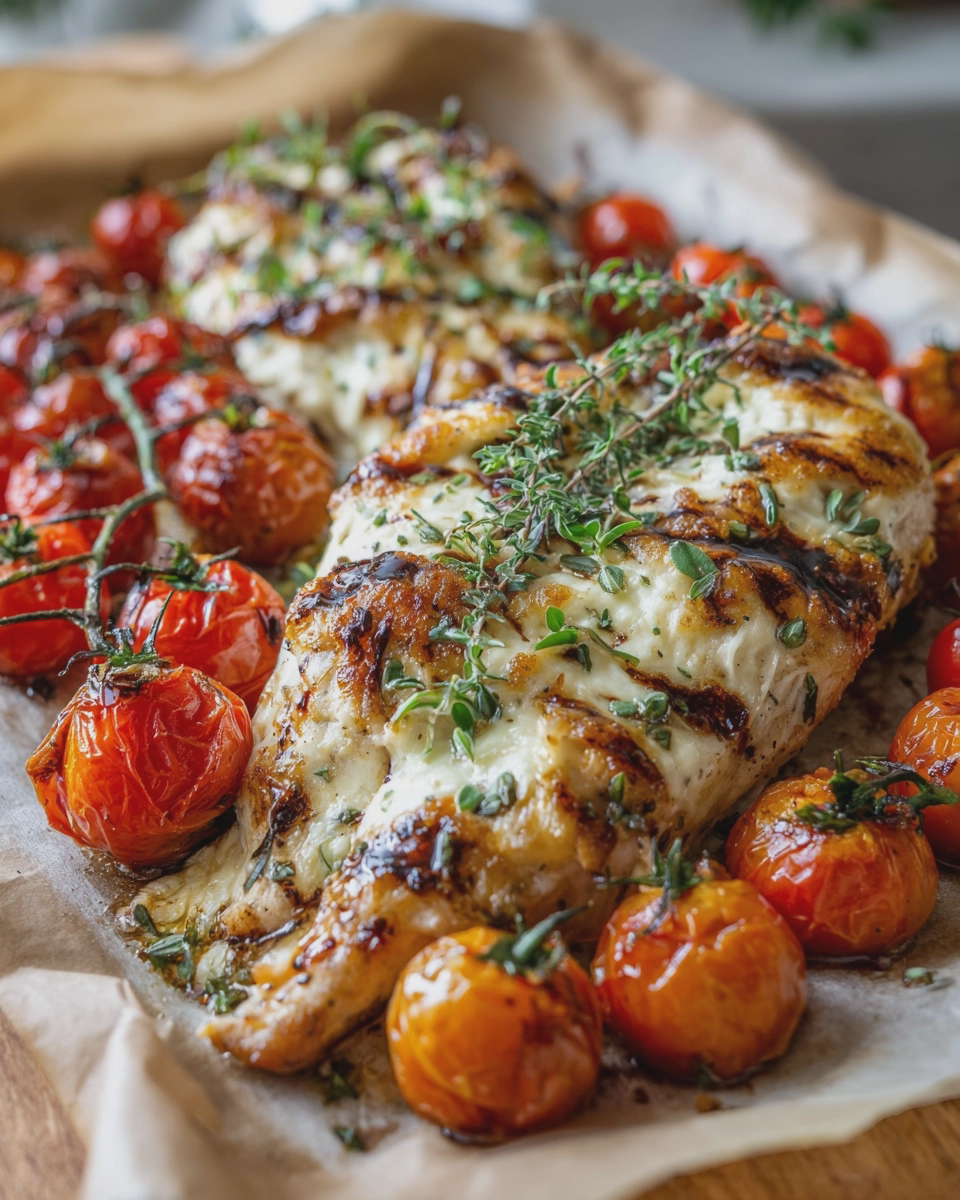 balsamic baked chicken breast mozzarella cheese one pan - detail 2