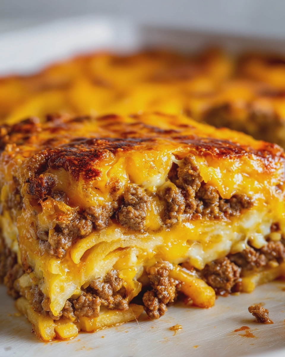 best cheeseburger french fry casserole easy dinner - detail 1
