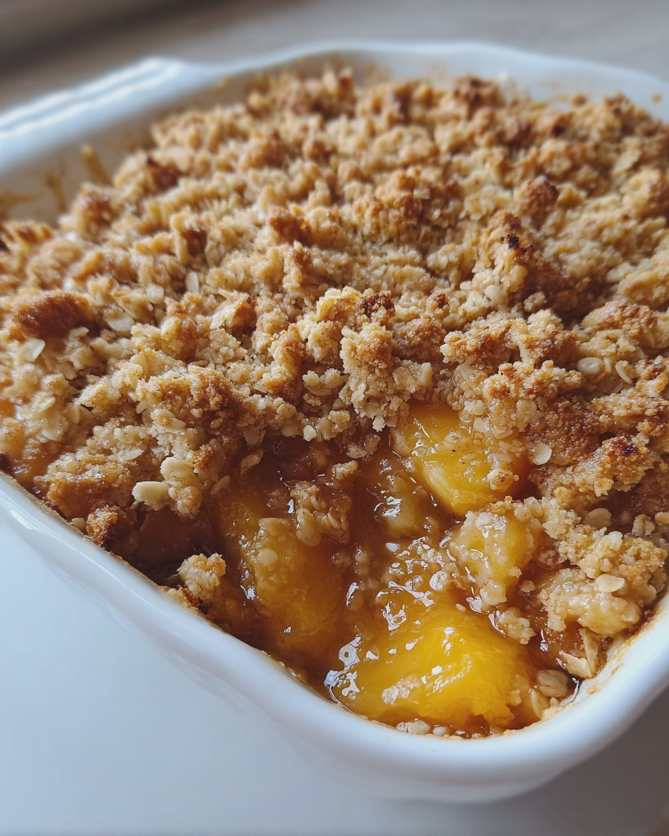 best peach crisp recipe cinnamon oat topping easy - detail 1
