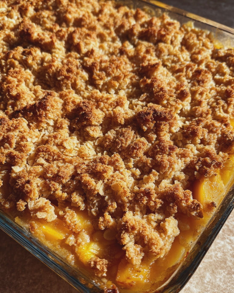 best peach crisp recipe cinnamon oat topping easy