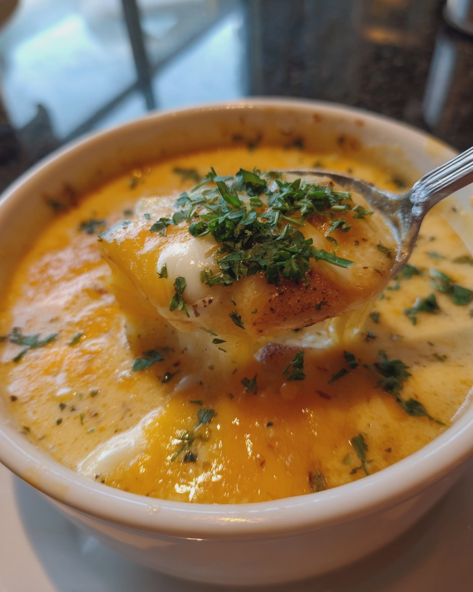 cheddar garlic herb potato soup cozy creamy recipe - detail 1