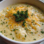 cheddar garlic herb potato soup cozy creamy recipe