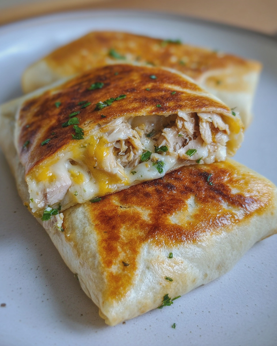 cheesy garlic chicken wraps quick delicious recipe - detail 1