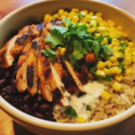 corn chicken rice bowls healthy high protein meal prep