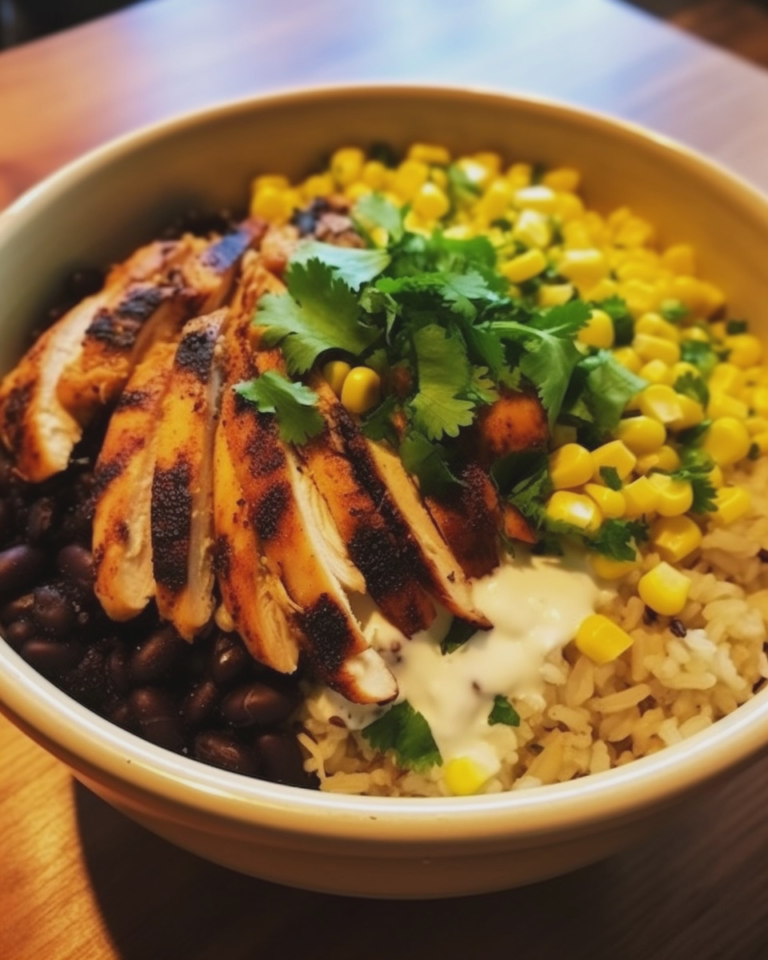 corn chicken rice bowls healthy high protein meal prep