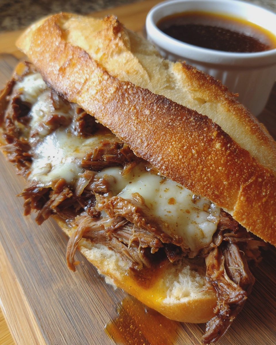 crockpot french dip sandwiches easy slow cooker recipe - detail 1