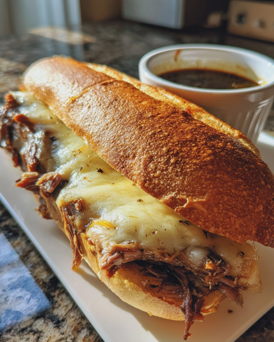 crockpot french dip sandwiches easy slow cooker recipe - detail 2