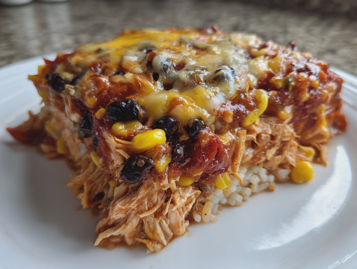easy chicken burrito casserole healthy family dinner - detail 2