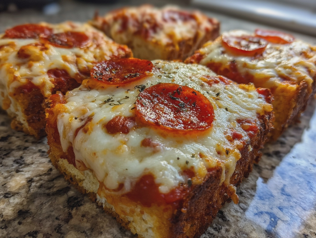 easy garlic toast pizzas quick cheap kids dinner - detail 2
