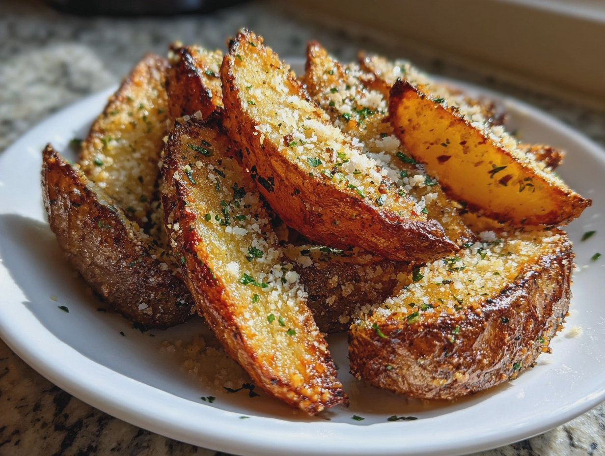 garlic parmesan potato wedges easy baked side dish - detail 2