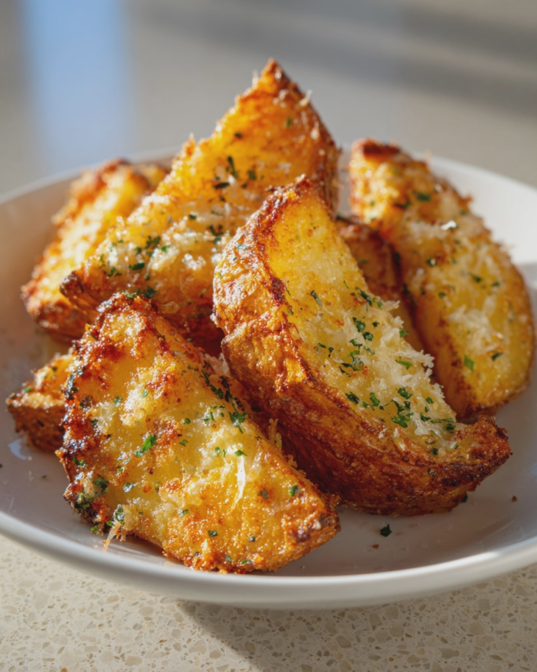 garlic parmesan potato wedges easy baked side dish