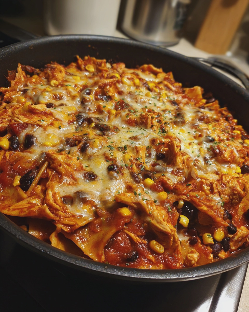 healthy enchilada skillet one pan high protein recipe - detail 1