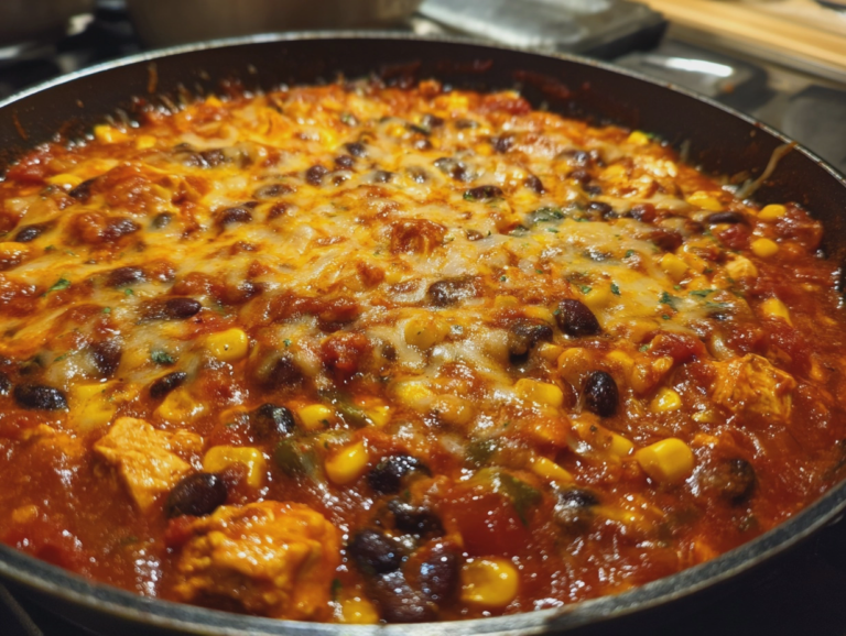 healthy enchilada skillet one pan high protein recipe